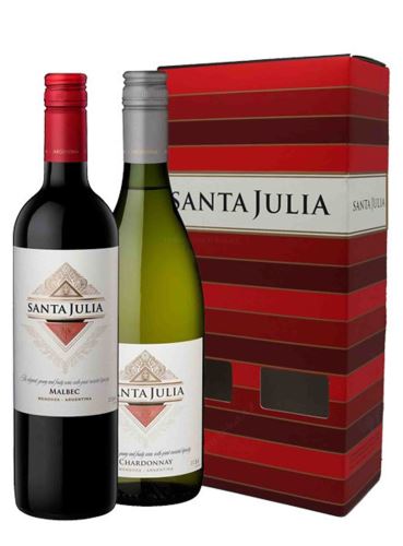 Malbec - Chardonnay, Varietals, Santa Julia, 2x 0,75l + dárková krabička