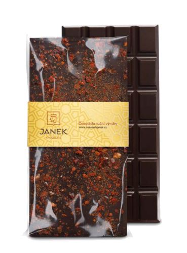 64% tmavá čokoláda s chilli, Čokoládovna Janek, 85 g