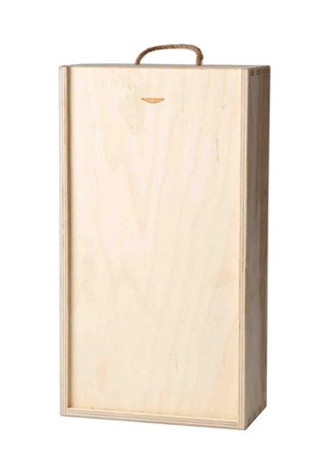 Dřevěná krabice s šoupacím víkem na 2 láhve 165x80x320
